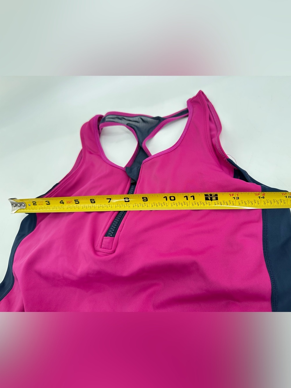 Ruby Ribbon Zip Front Demi Tank Workout Tank Top - Picture 9 of 9